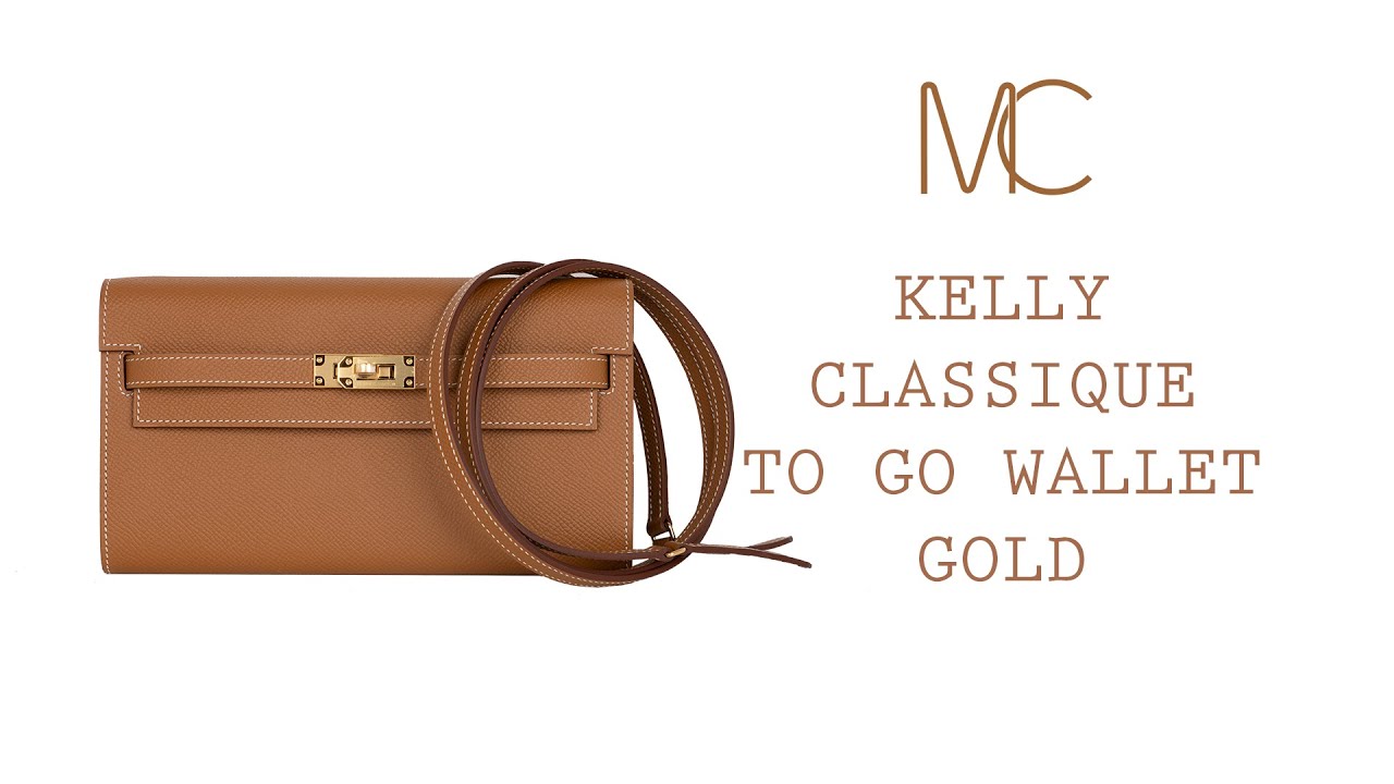 Kelly Classique To Go Wallet Gold Epsom Gold Hardware New w/Box – Mightychic