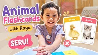 Raya Learns Animal Flashcards | Can Raya Guess the Animals? #funny #kidsvideo #learning