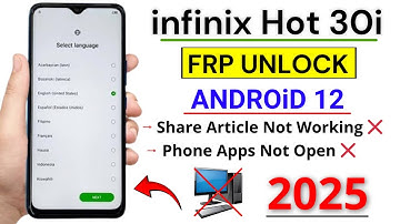 Infinix Hot 30i FRP Bypass 2025 Without Pc | Infinix X669 FRP Lock Unlock/Google Account Bypass