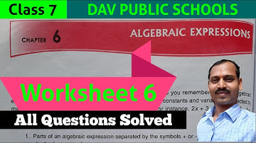 DAV class 7 maths chapter 6 worksheet 6 all questions solved