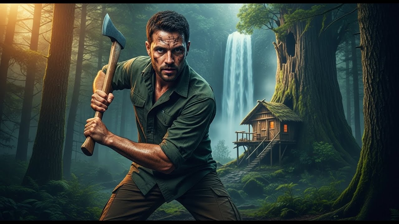 He Built a Secret Forest Hut Alone by the Waterfall (Silent Survival Story)