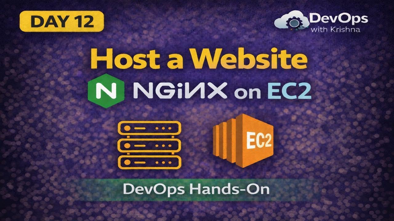 Day 12 | Host a Website on EC2 using NGINX | DevOps Hands-On | in Hindi basics 🚀 (video lesson)
