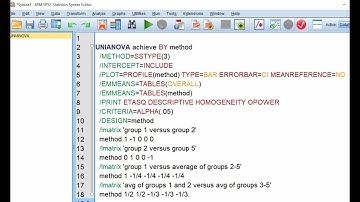 One way ANOVA in SPSS: How to generate planned contrasts using lmatrix subcommand (Feb 2021)