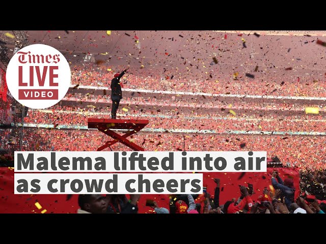 Julius Malema lifted into air in front of thousands during 10th anniversary rally class=