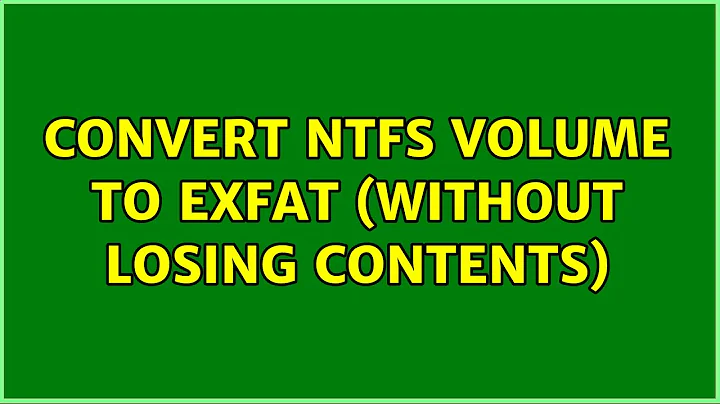 Convert NTFS volume to exFAT (without losing contents) (4 Solutions!!)