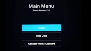 Main Menu /redmi recovery 3.0/mobile off /connect with Mi assistant /wipe data /reboot/ #mr.Utuber 💯