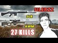 SILERZZ - 27 KILLS - 1 MAN SQUAD! - SLR+AWM - PUBG