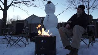 Ukiah Tailgater II and a 5 foot Snowman.  Just how easy is it make fire dance?