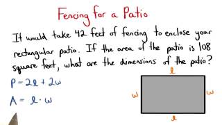 Fencing for a Patio - Visualizing Algebra