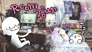 Art and Sleeping Room Tour (kawaii, artsy, wowee) + Vlog