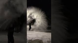 When it’s cold and there’s nothing else to do-Throw hot water up in the air #northdakota  #stircrazy