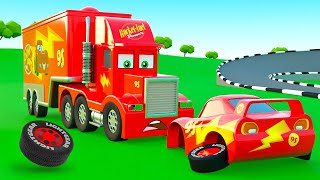 Cars Cartoons McQueen, Mack, Fire Truck, Excavator, Police Car, Garbage Truck & more Color Vehicles
