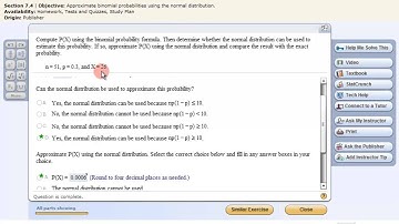 Normal Approximation to Binomial Probability Distribution