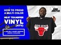 How To Press A Multi Color Heat Transfer Vinyl (HTV) Design [3 Color T-Shirt Design Using 2 Colors]