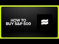 How To Buy S&P 500 On Trade Republic! Tutorial