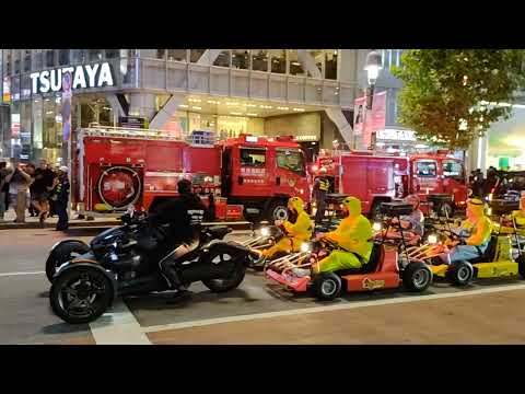 事故直後の渋谷スクランブル交差点でのマリカー Street Go-Kart