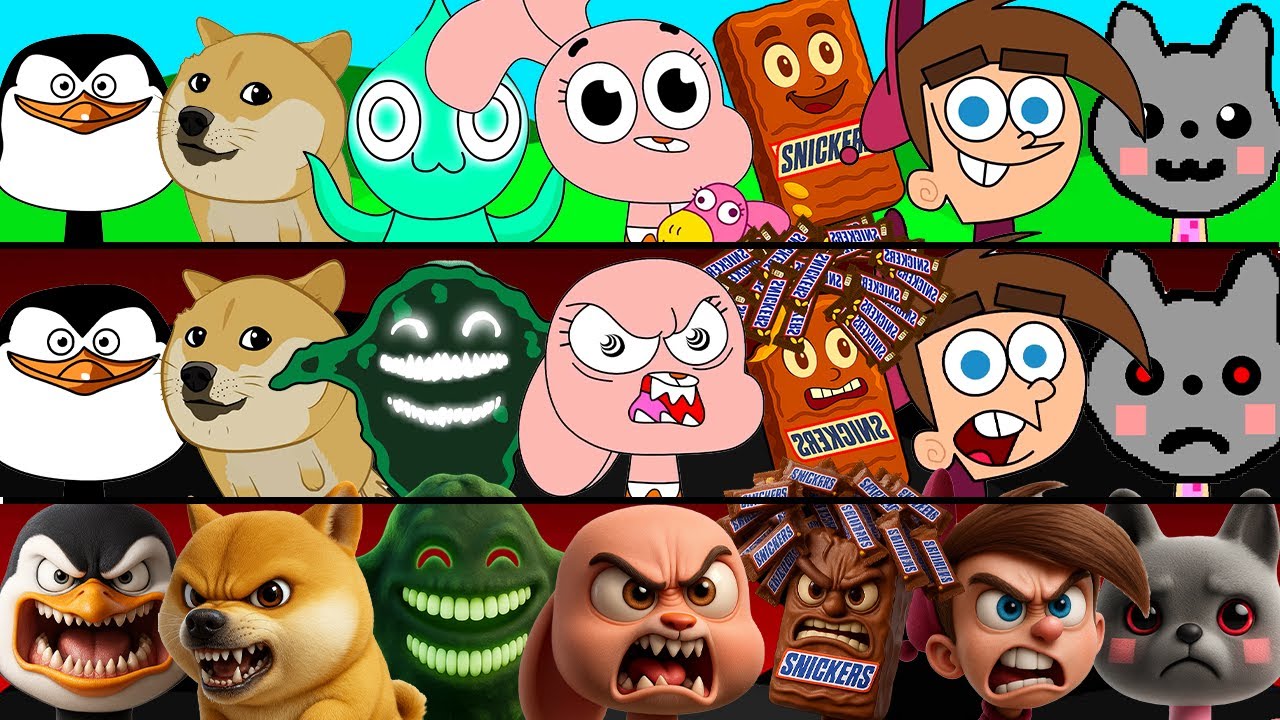 Incredibox Sprunki OC Phase 1 to Phase 3 Anais Watterson, Timmy Turner, Ghostly, Doge, Skipper