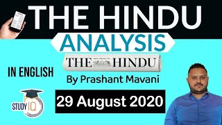 English 29 August 2020 - The Hindu Editorial News Paper Analysis [UPSC/SSC/IBPS] Current Affairs