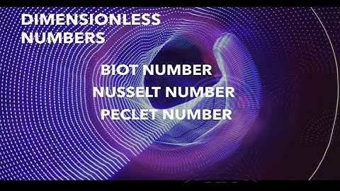 Dimensionless Numbers part 01