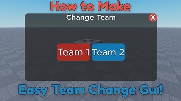 How to Make Team Change GUI in Roblox Studio! | Roblox Studio Tutorial