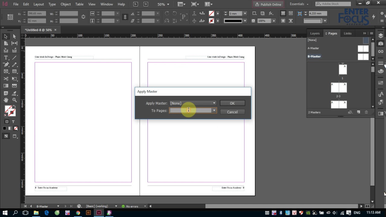 Học InDesign: Tùy biến đánh số trang tự động trong Adobe InDesign