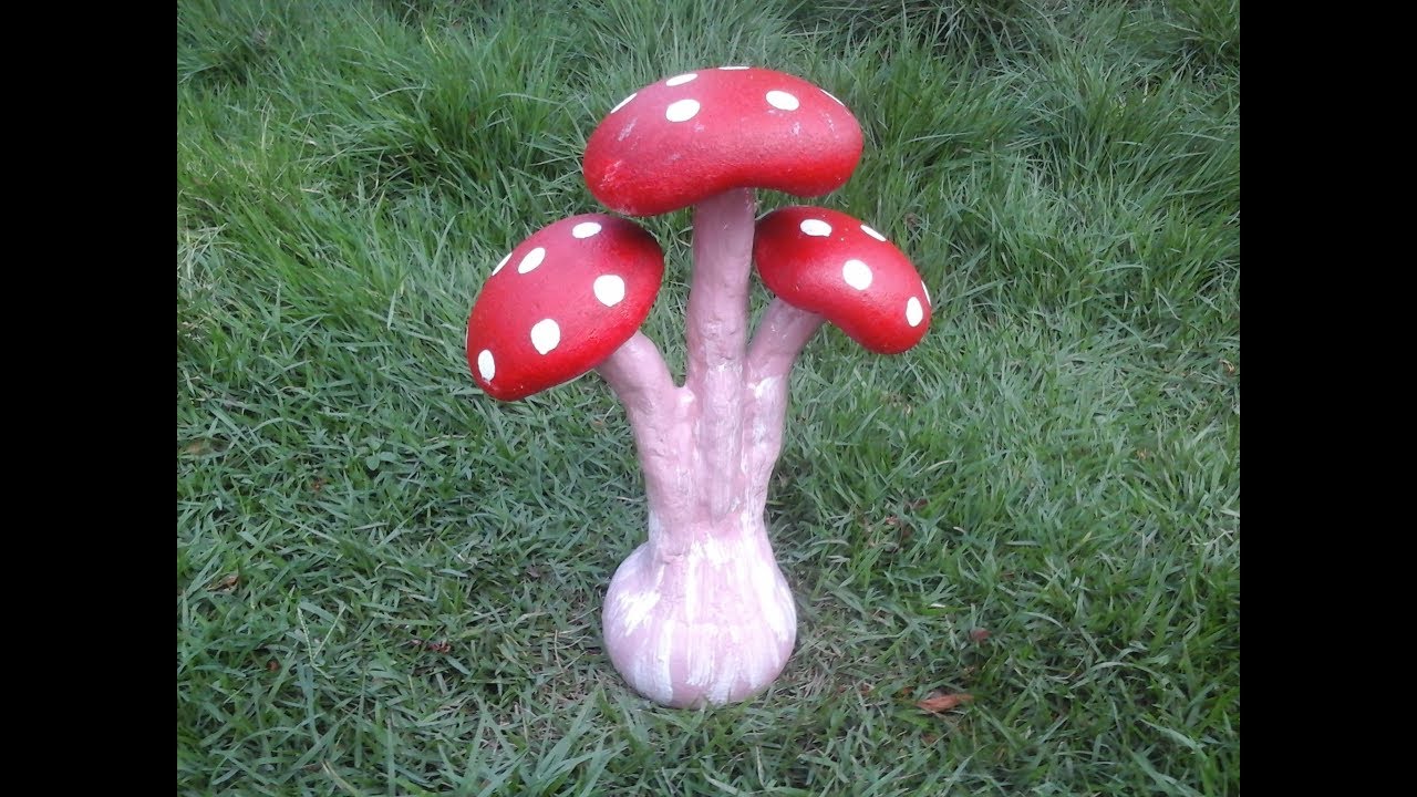 cogumelo de cimento enfeite para jardim