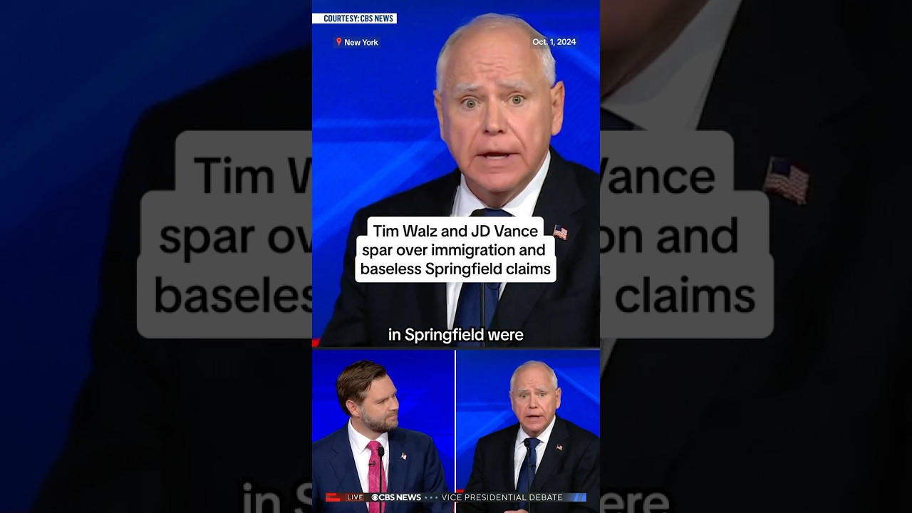 Tim Walz and JD Vance spar over immigration and baseless Springfield claims