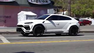 All White Lamborghini Urus Launch Control Take Off In La