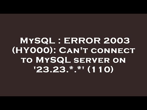 MySQL : ERROR