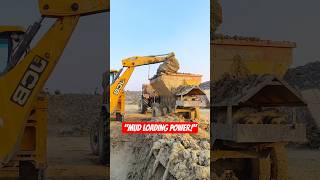 JCB Excavator Loading Mud in Tractor Trolley | Extreme Mud Work | Heavy Equipment Action 🔥 #shorts
