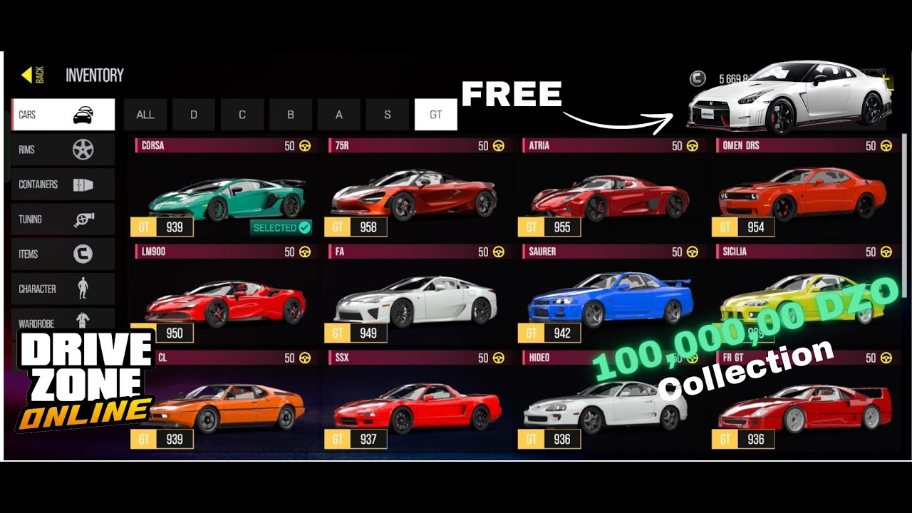 Моя коллекция автомобилей DZO 🤑 стоимостью 100 000 000 в DRIVE ZONE ONLINE!