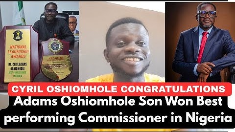 Cyril oshiomhole Won Best performing Commissioner in Nigeria