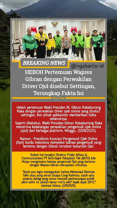 #gibran #gibranrakabumingraka #wapres #wakilpresiden #ojol #driverojol #viralvideo #beritaterkini