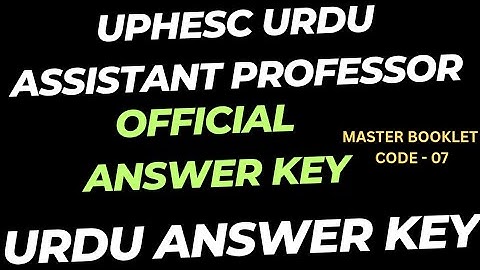 Uphesc assistant professor Urdu||Official answer key||#urdu
