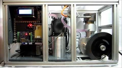 Stirling engine with rhombic drive 75ccm 50Watts measured by Arduino