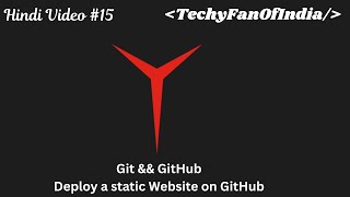 DevOps Tutorials in (Hindi) #15 : Git && GitHub | Static Web Deployment | From Zero to Hero| 2025