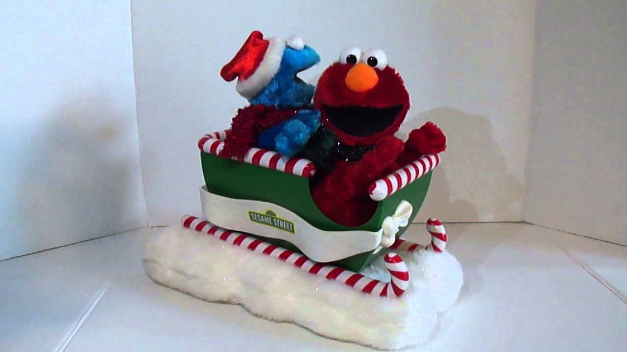 Sesame Street Animated Singing Christmas Sleigh With Cookie Monster And Elmo Youtube