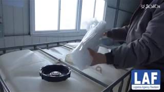 China 1000L plastic ibc with top discharging liner in 1 installation
