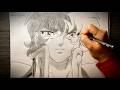 Lineart Leo Aioria (Saint Seiya) | Hand Drawn Graphite Art: Mastering Shading