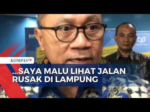 Tanggapan Zulkifli Hasan soal Jalan Rusak di Lampung: Saya Malu!