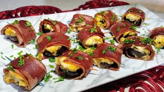 How to make Turkey Bacon stuffed Cheddar Mushroom wrap by Cooking with Rhonda 310 views 5 years ago 3 minutes, 18 seconds