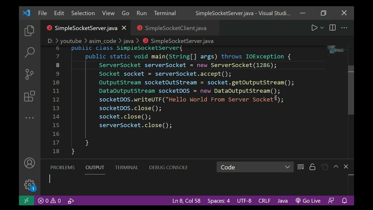 Socket programming for TCP in Java Server and Client Sockets - YouTube