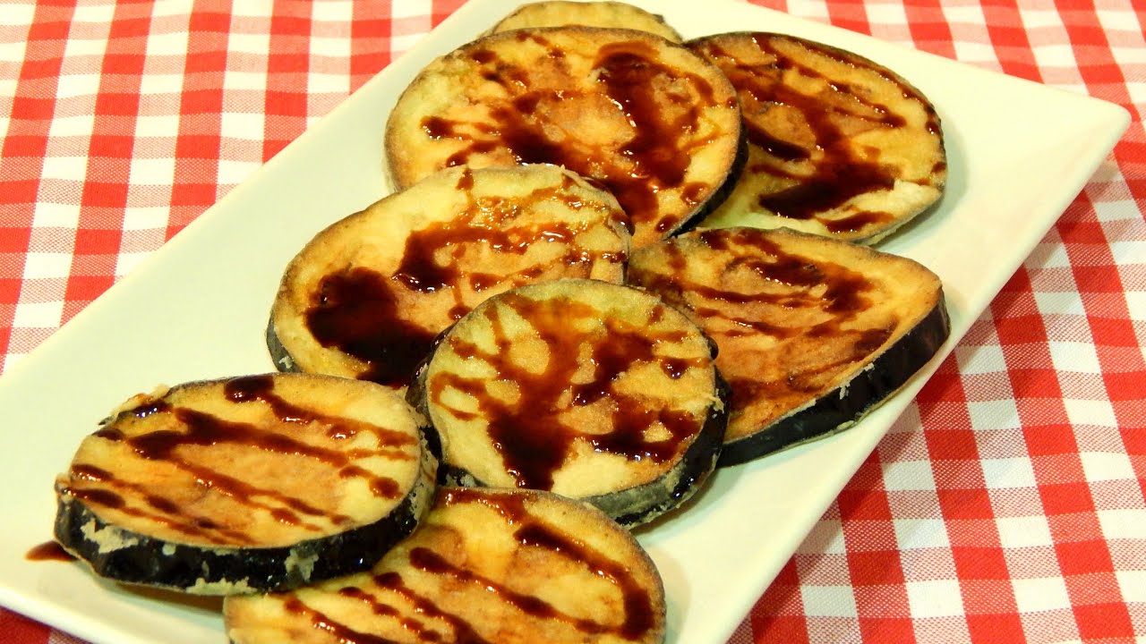 Receta fácil de berenjenas fritas con miel de caña - YouTube