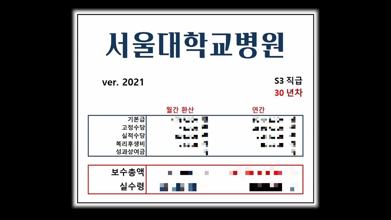 🏥서울대학교병원(사무/기술)은 얼마나 받을까? 서울대병원 연봉 계산