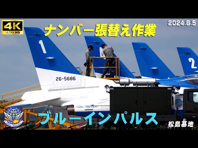 4K ブルーインパルス 2024.6.5 4番機ナンバーシール張り替え作業