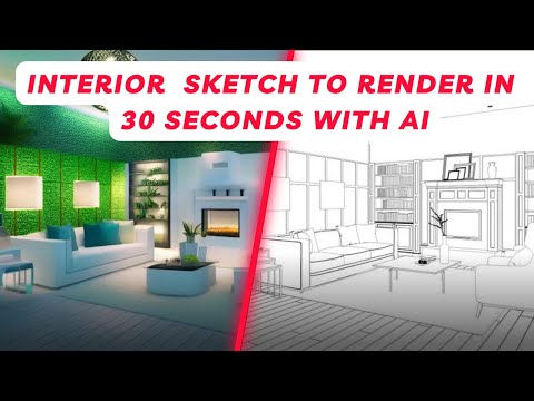 Interior Realistic Render from Sketch Using AI | Interior Design With AI | AITWO