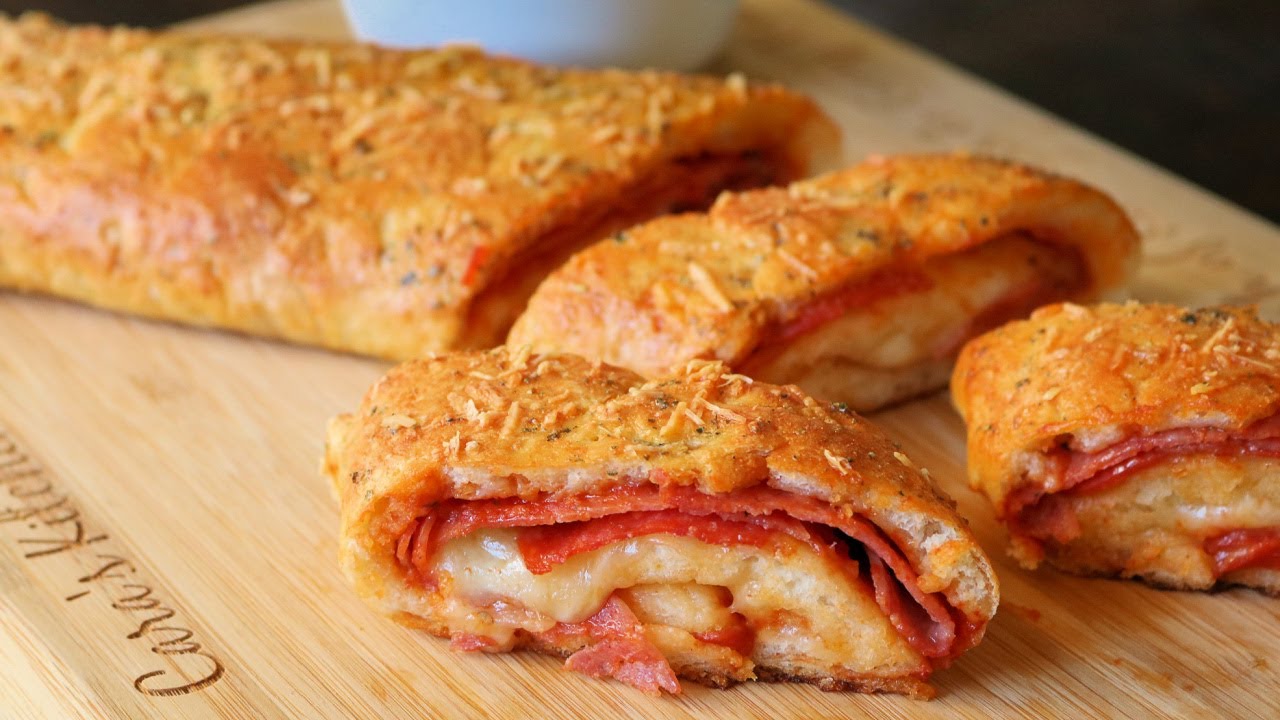 Easy Homemade Stromboli with 2 Ingredient Pizza Dough - YouTube