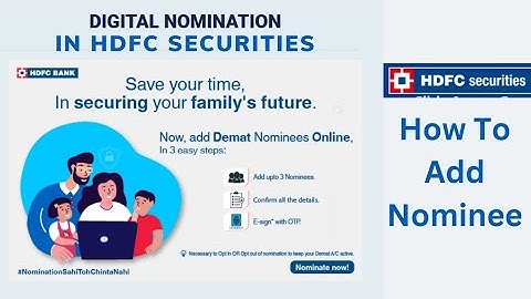 Add nominee in HDFC securities ll HDFC securities me nominee kaise jode?