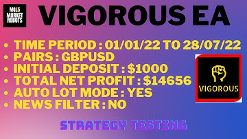 Vigorous EA MT4 Forex Robot Strategy Testing