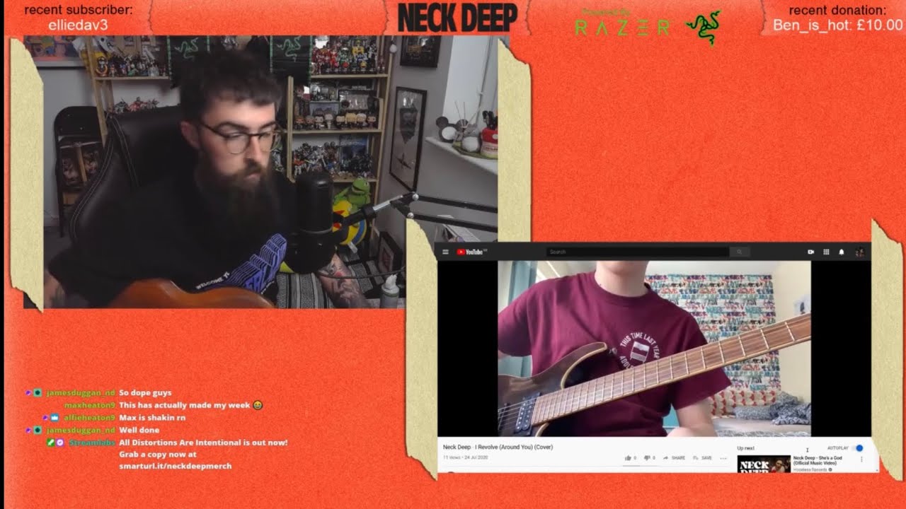 MATT WEST FROM NECK DEEP WATCHED MY COVER LIVE ON STREAM